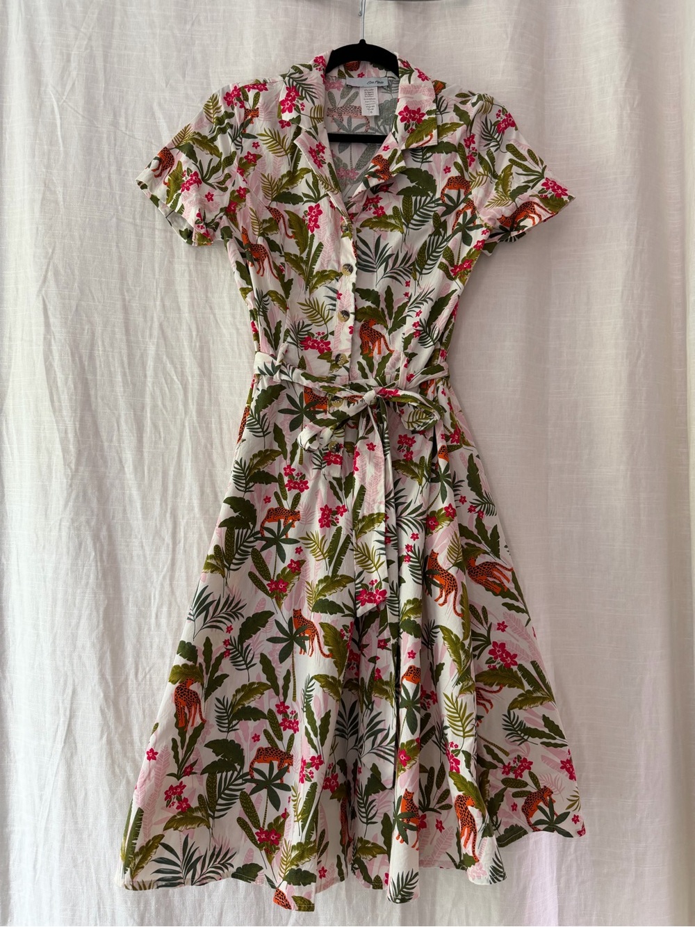 Eva Rose Jungle Cheetah Print Shirt Dress Small